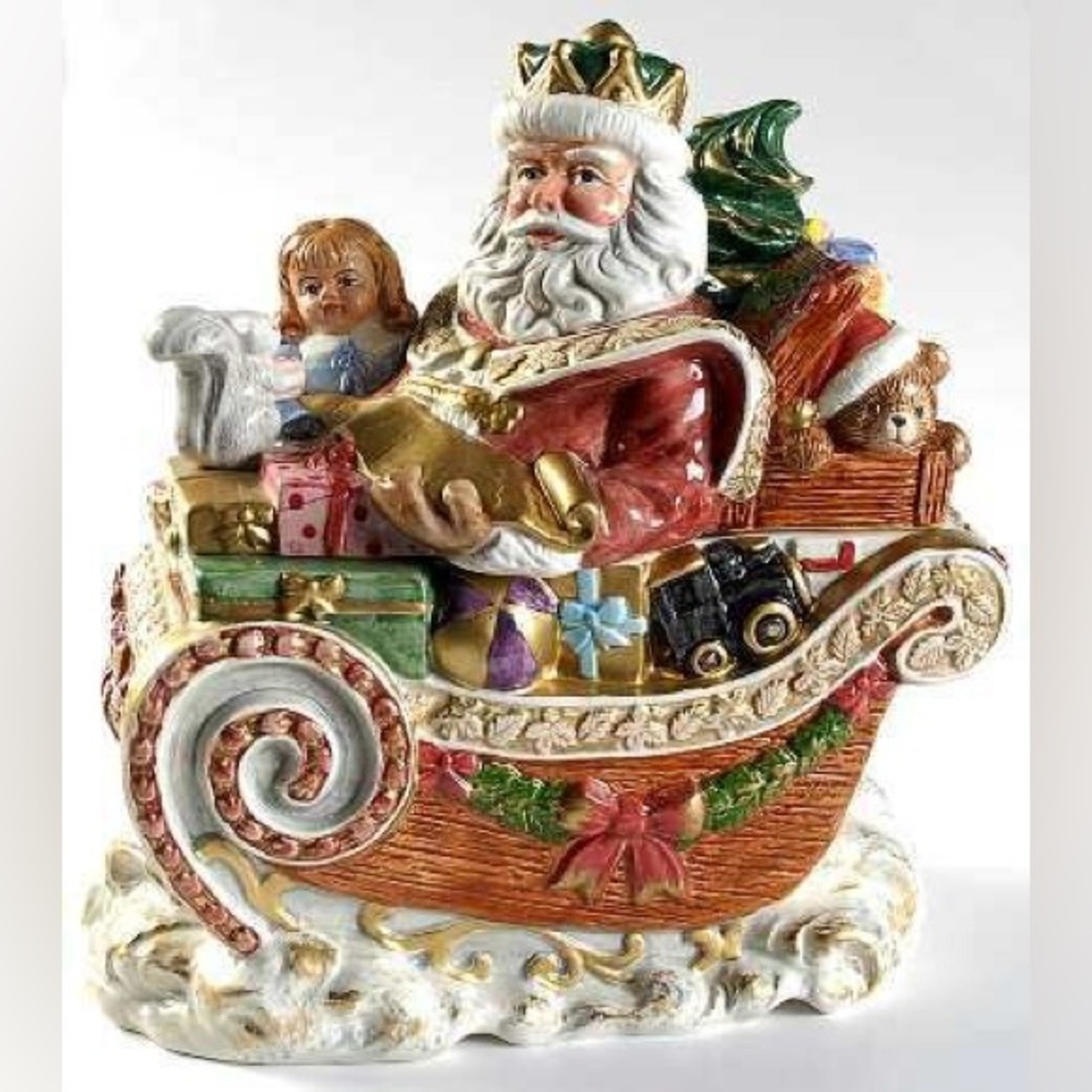🎅🏼 🛷 Fitz & Floyd Santa Sleigh cookie jar